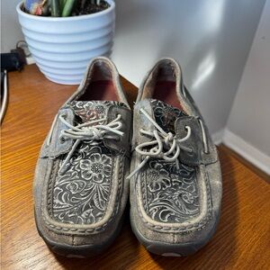 Twisted X Black and Gray Floral Flats